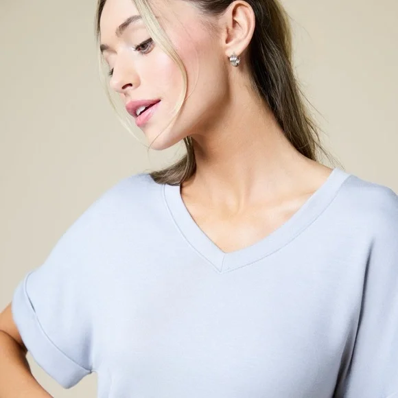 Softies PureDream V-Neck top Comfy Top Only In Gray XL - Picture 4 of 11